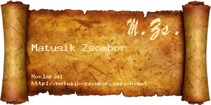Matusik Zsombor névjegykártya
